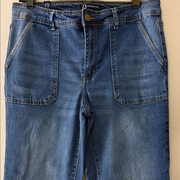 Our Republic For All Jeans Size 12 Blue Flare Stretch Denim Pants - Picture 3 of 11